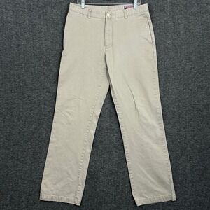 Vineyard Vines Men's 34x32 Club Pant Light Khaki Stretch Chino Flat Front Cotton